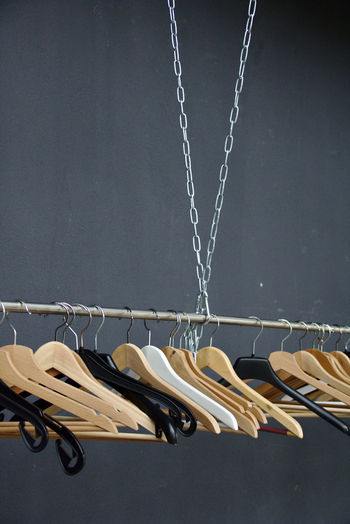 Close-up of empty seats in rack