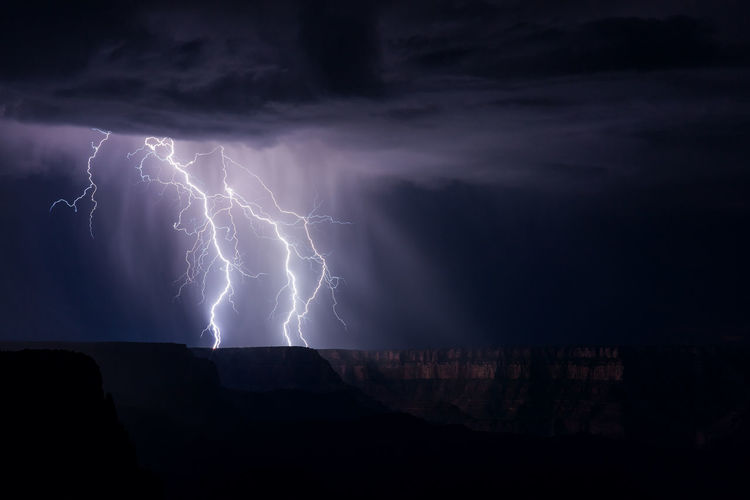 View of lightning in sky at night