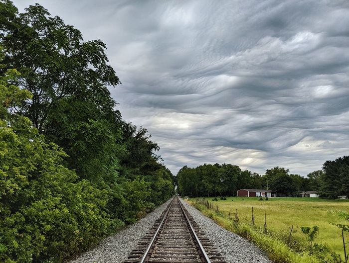 View of railroad tracks against sky
