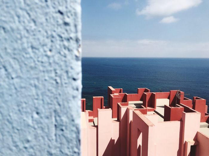 Scenic view of sea against sky. muralla roja, calpe, spain