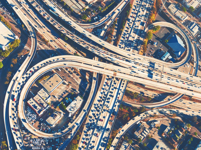 High angle view of traffic on highway