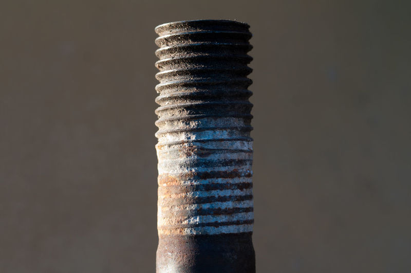 Close-up of rusty metal bolt