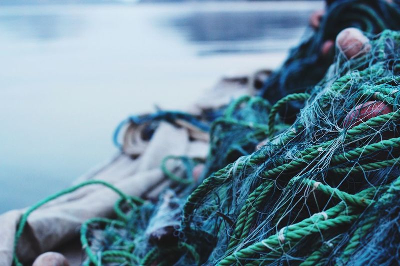 Close-up of fishing nets