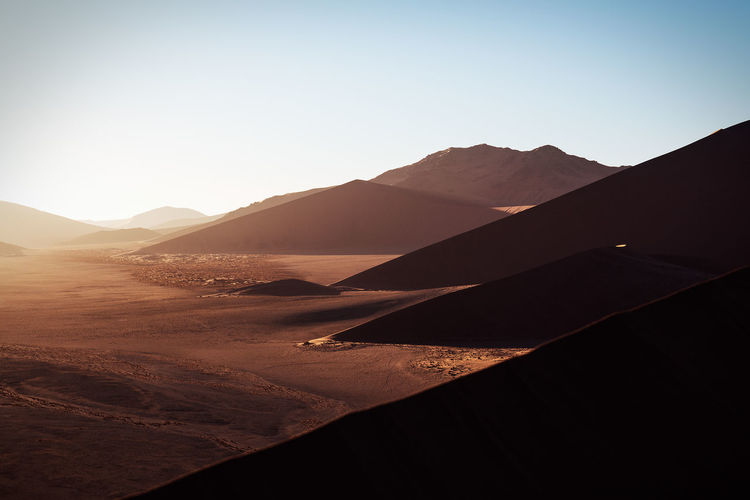 Scenic view of sand dunes at namib desert
