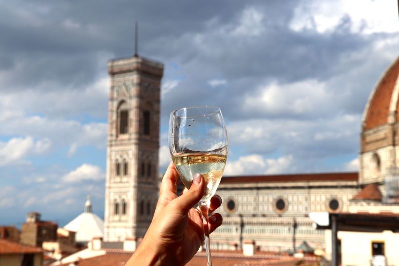 Glass of wine in florence