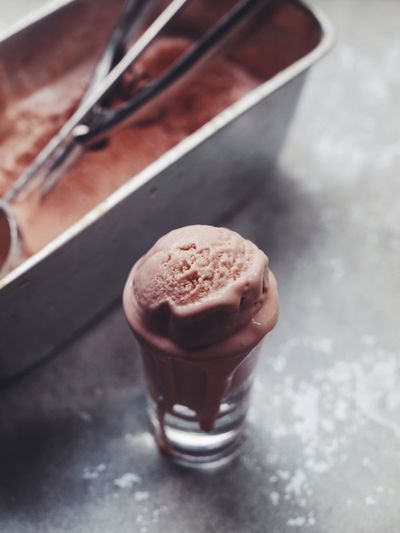 Close-up of ice cream in glass