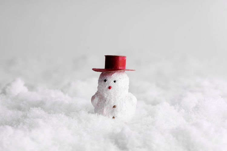 Close-up of toy on snow