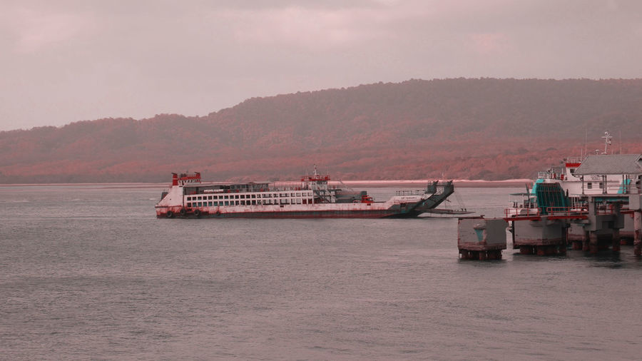 The ferry docked at gilimanuk port
