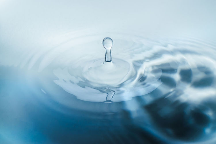 Close-up of water drop splashing