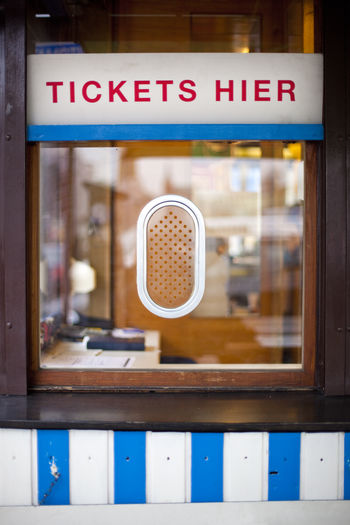 Sign on ticket counter