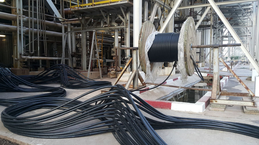 View of cable at construction site