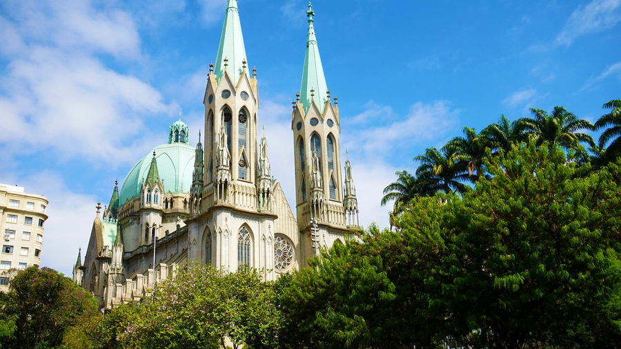 Low angle view of sao paulo cathedral, brazil