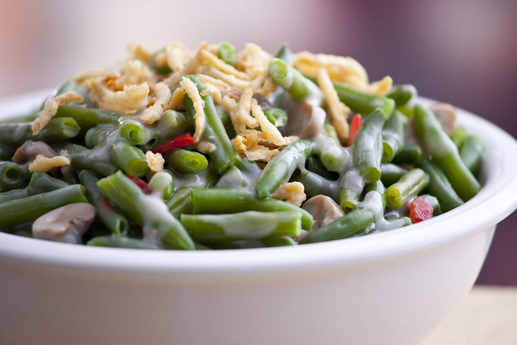 Close-up of green bean casserole