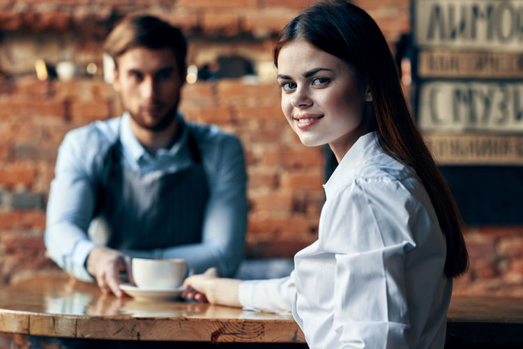 Portrait of smiling young couple