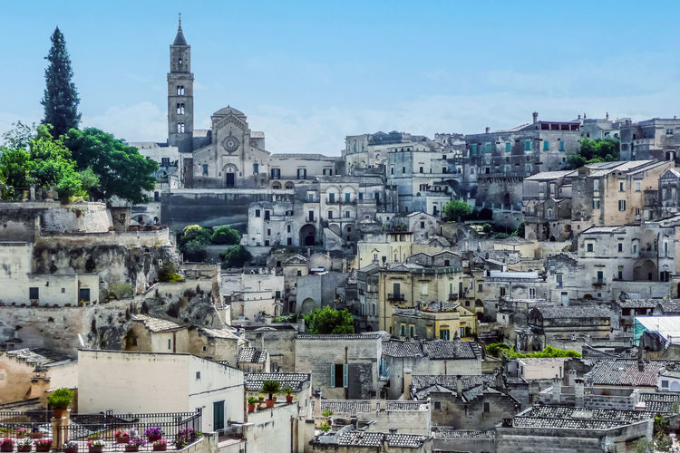 Aerial view of the historic center of matera