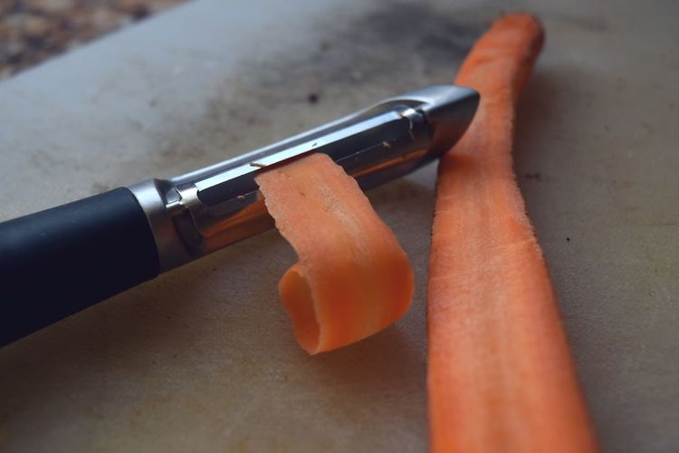Close-up of peeled carrot