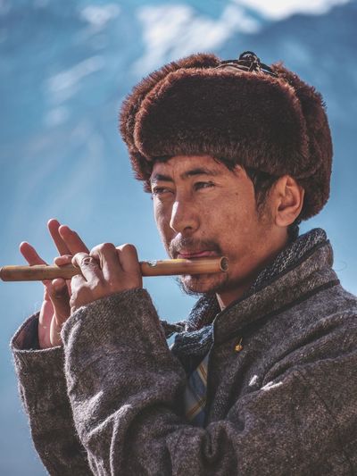Man playing flute