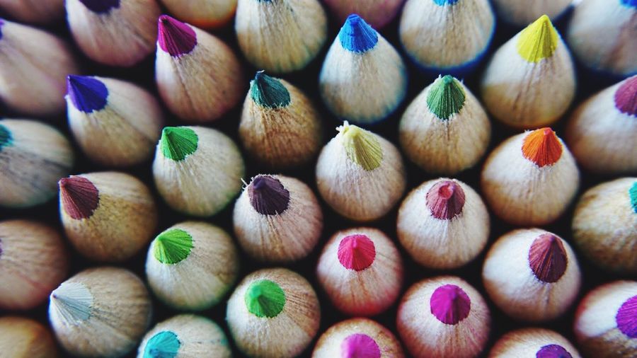 Detail shot of colored pencils
