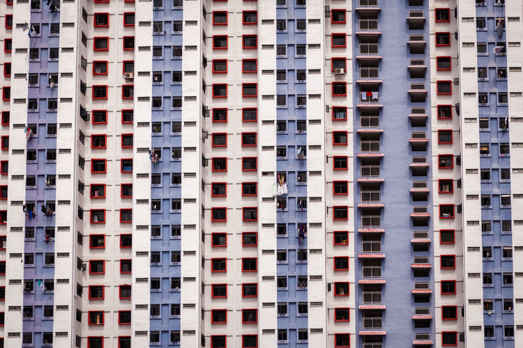 Close up of apartment building in singapore