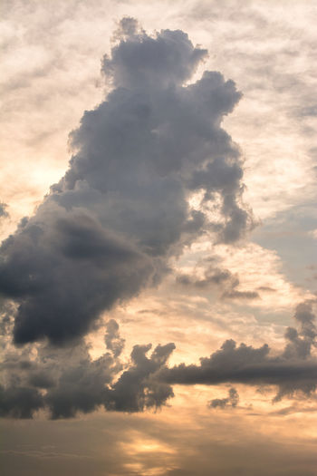 Low angle view of clouds in sky during sunset