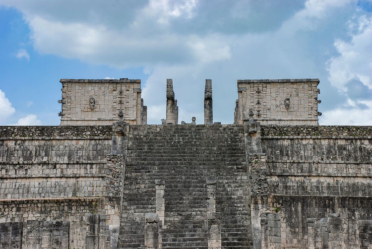 The maya ruins at chichen itza in in the jungle of the yucatan in mexico