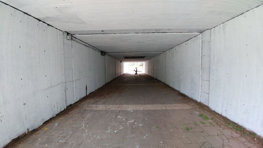 Man in tunnel