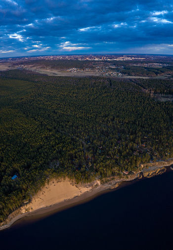 Scenic view of land against sky