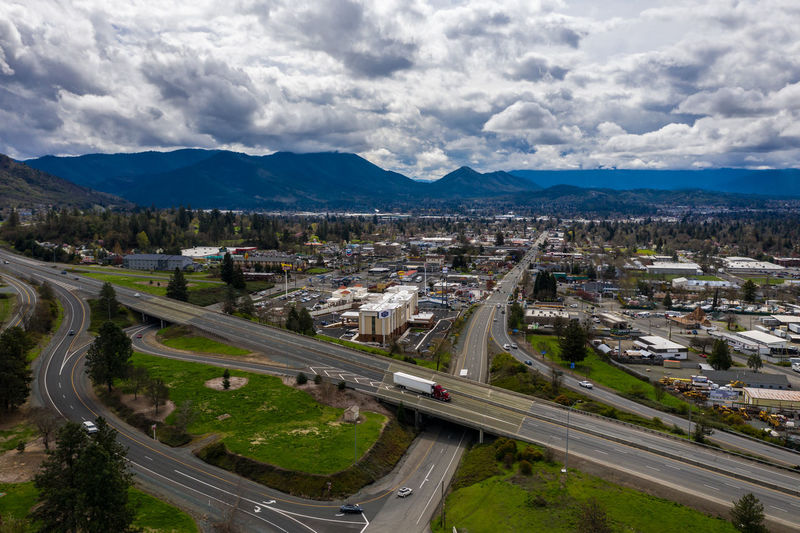 Aerial of grants pass, southern oregon