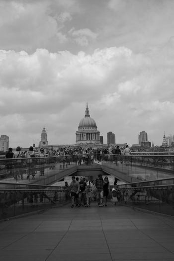 People on london millennium footbridge