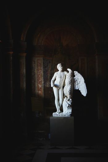 Statue of ganymede and zeus in palace of versailles