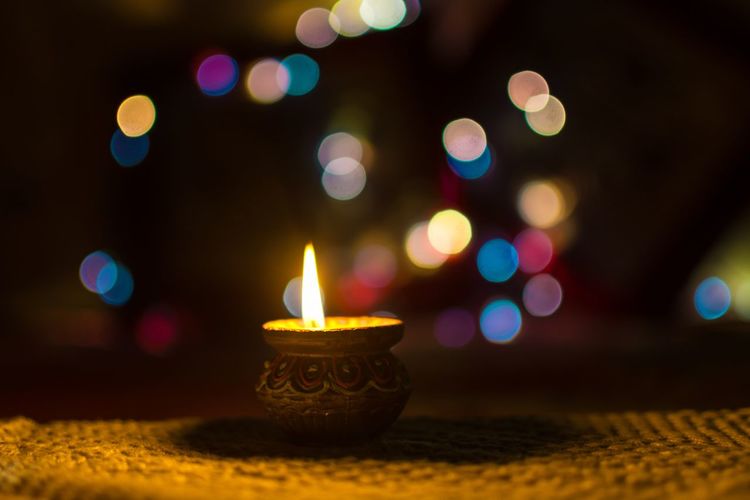 Close-up of illuminated lamp