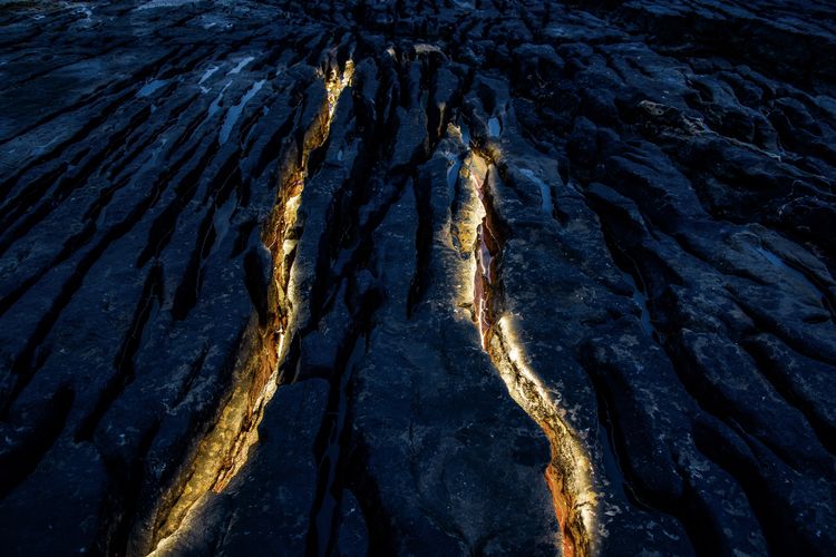 Full frame shot of rock at night