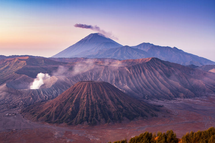 Mt bromo against sky during sunset