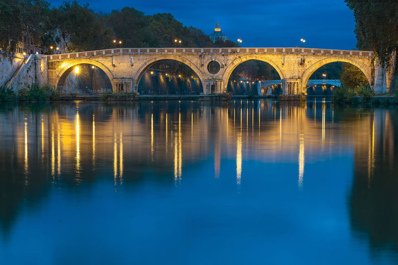 Reflections from ponte sisto in the center of rome