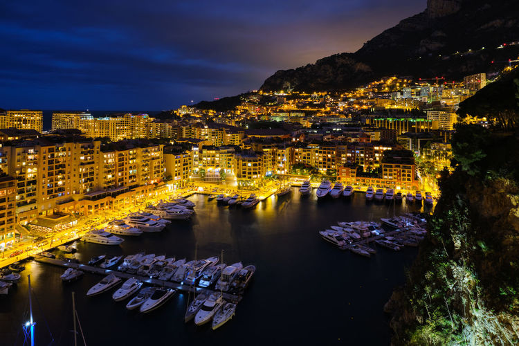 View of monaco in the night