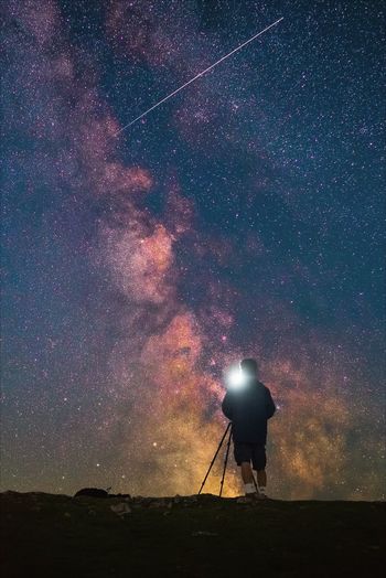 Man photographing the milky way