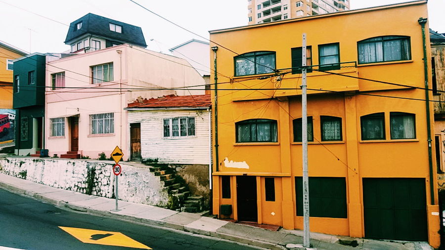 Street against houses