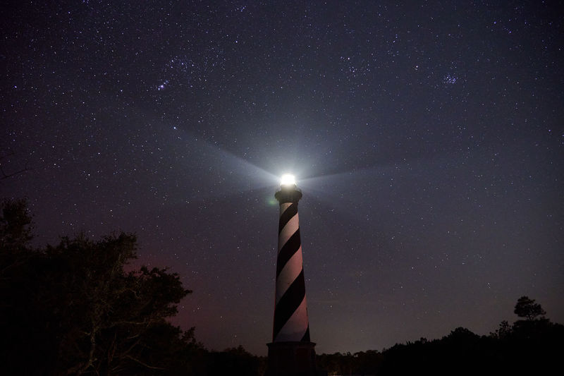 Cape hatteras lighthouse under the stars