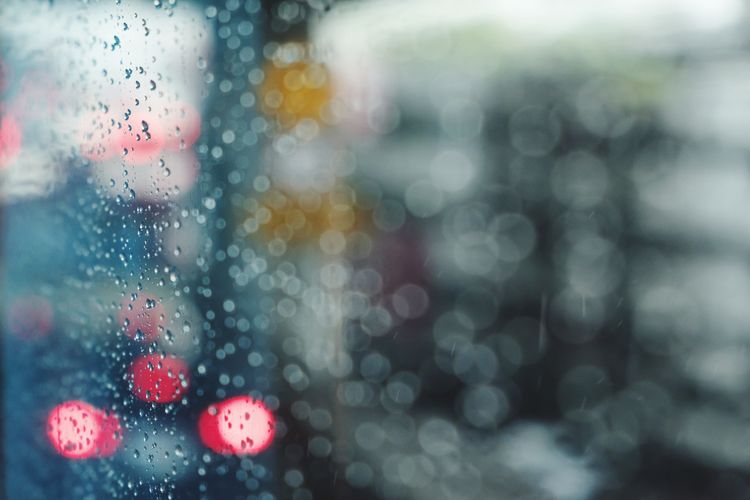 Full frame shot of wet glass