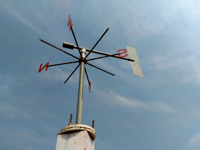 Low angle view of weather vane