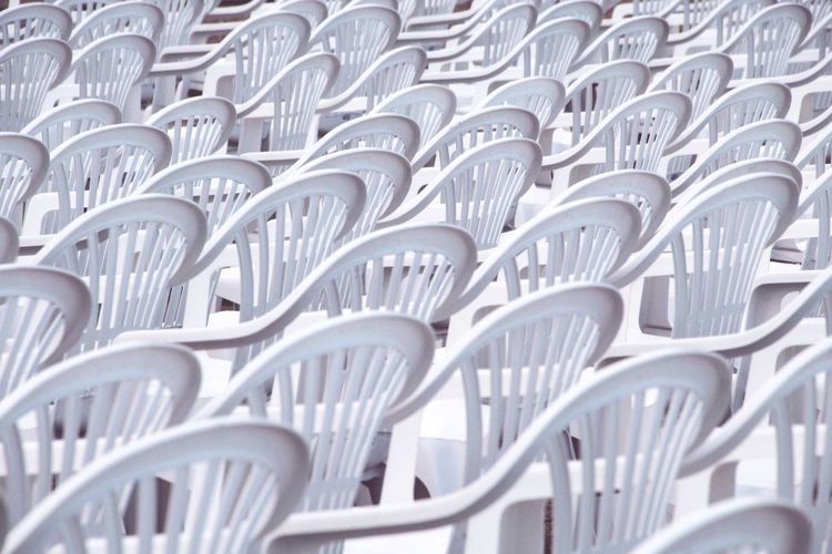Full frame shot of empty chairs