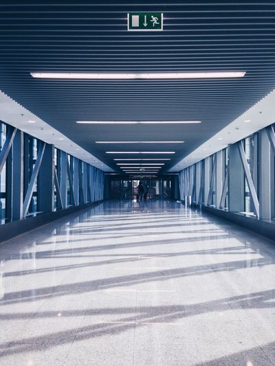 Interior of empty airport terminal