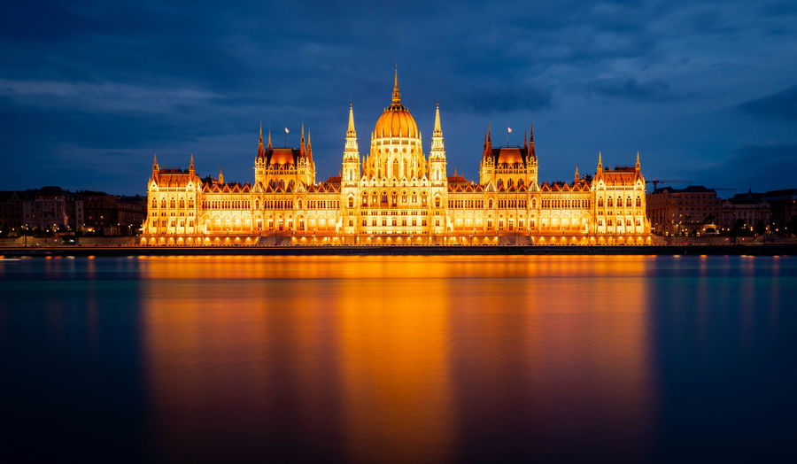 Hungary, budapest. hungarian parliament in budapest, hungary. famous landmark, historical building.