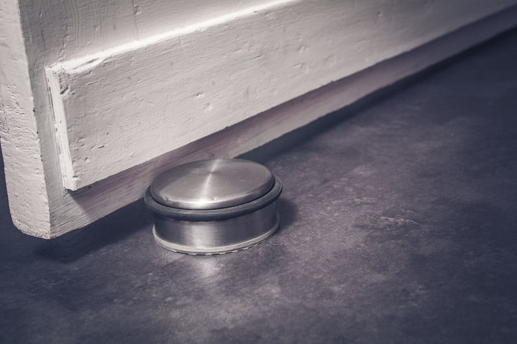 High angle view of electric lamp on table at home