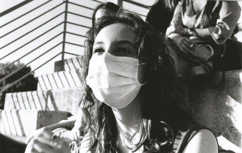 Girl with mask during covid days