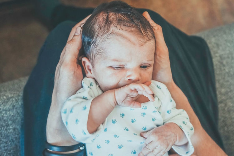 Close-up of cute baby sleeping