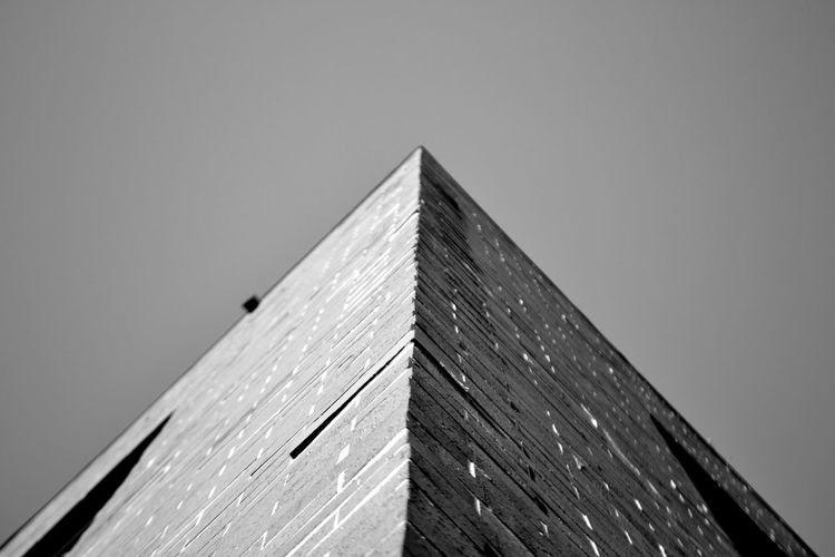 Low angle view of building against clear sky