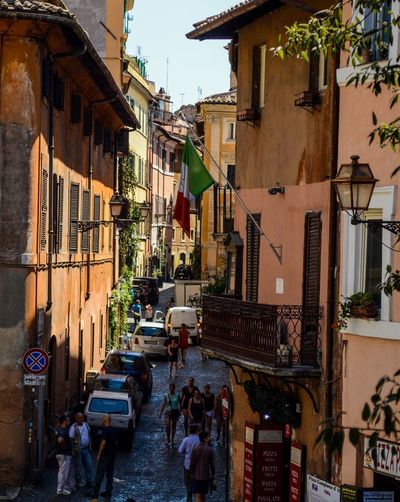 View of street in city