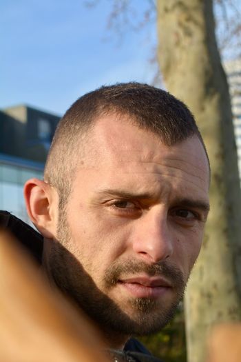 Close-up portrait of man outdoors