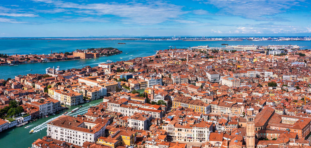 Aerial view of venice near saint mark's square